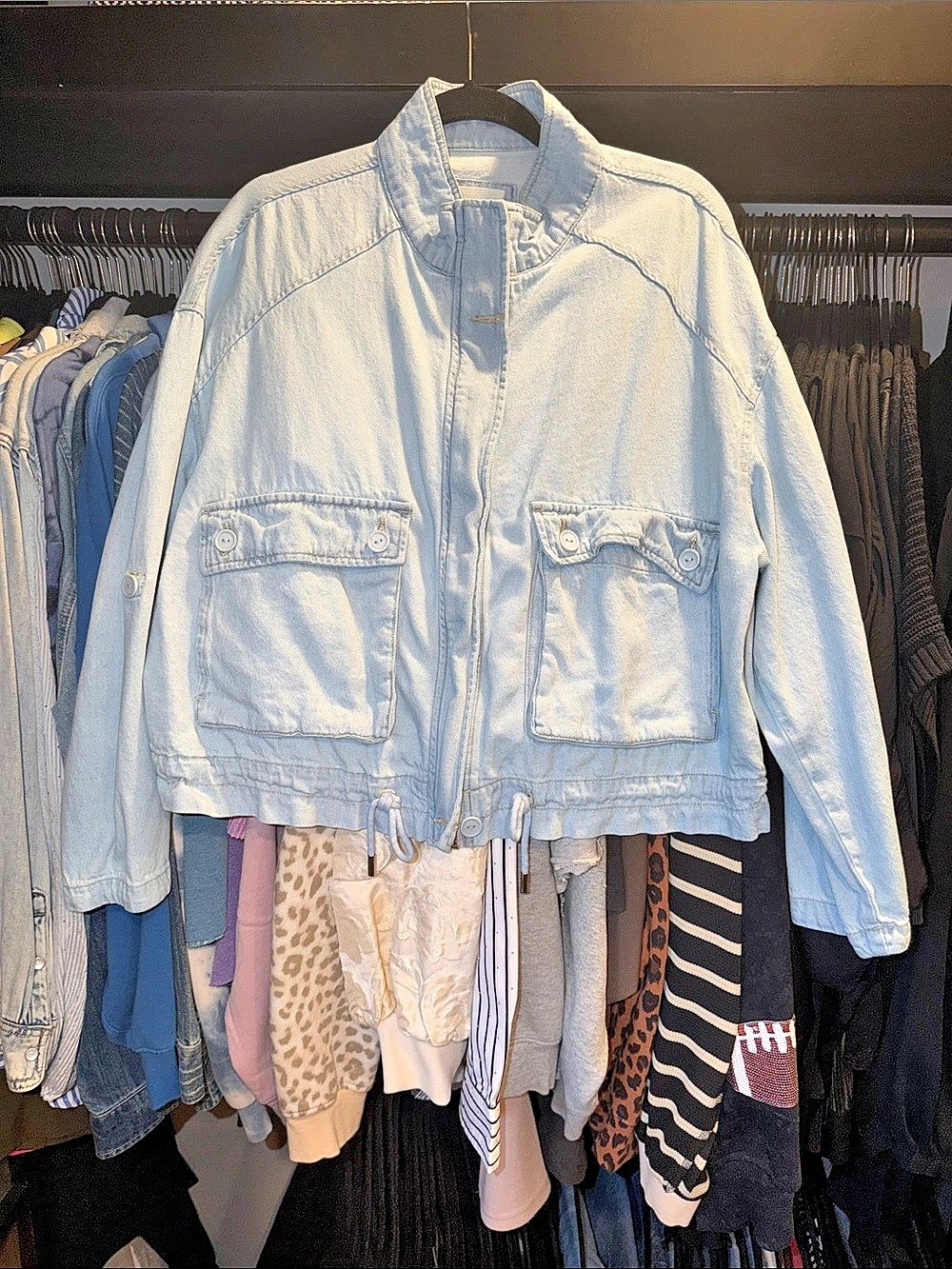 Risen Washed Oversized Funnel-Neck Jacket